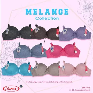 Bh Bra Sorex 11118 {Cup A} Melange 1/2 Cup Half Cup | Bra Busa Tipis Pakai Kawat | Basic |