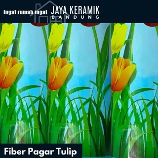 Fiber Pagar Tulip Bunga / Penutup Pagar Meteran Motif Tulip Bunga