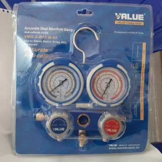 Testing Manifold analizer AC alat isi freon R22 R134 r404 R407 value