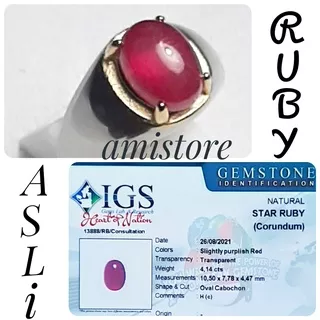 Cincin Batu Ruby Kristal Original Ada Memo