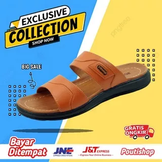 Sandal Cowok Fladeo Sendal Kulit Asli Pria Casual Slop Dewasa Keren Original Fashion Pria Kekinian