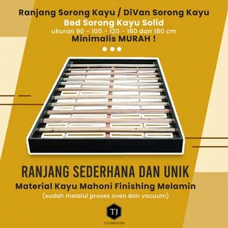 Ranjang Kayu Sorong Tanpa Kaki Solid Uk 90 100 120 160 dan 180 Minimalis Termurah By - Tj.furniture
