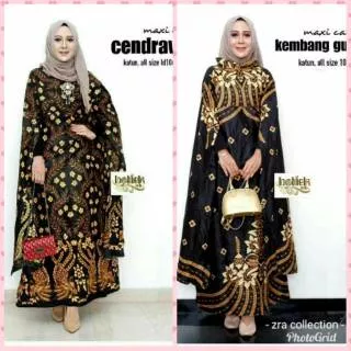 Maxi cape cendrawasih sogan & kembang gunungan all size fit to XL batik Pekalongan