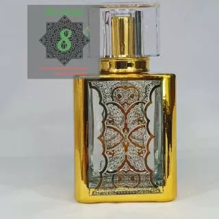 Botol Parfum Kaca Mewah Unik Antik Gold Gaya Arab Crown Elegan Sray Semprot Berkelas Minyak Wangi