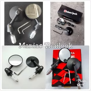 Spion jalu cnc universal spion jalu bulat VND kaca biru kaca DATAR spion bar end cnc universal black