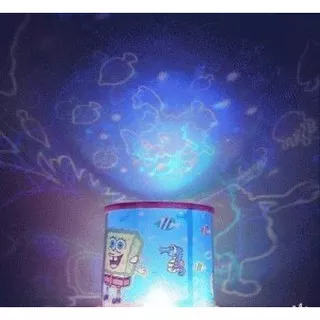 Lampu Tidur Spongebob Proyektor Star Master  Putar Musik Karakter Motif Unik Lucu Bentuk Tabung Mura