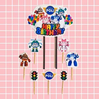 Cake Topper Robocar Poli / Topper Kue Robocar Poli / Hiasan Kue Robocar Poli