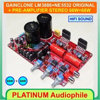 LM3886 Amplifier Gainclone 2x68W Original LM3886TF + NE5532 Pre-Amp LM3886-4