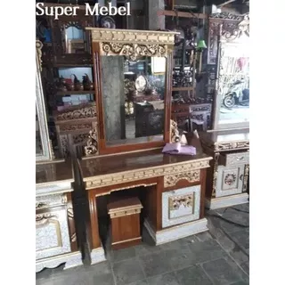 meja rias kayu jati  / meja rias majapahit kayu jati