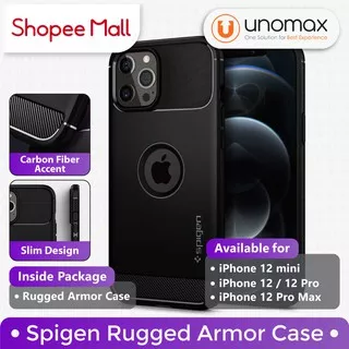 Case iPhone 12 mini / iPhone 12 / 12 Pro / iPhone 12 Pro Max Spigen Rugged Armor - Matte Black
