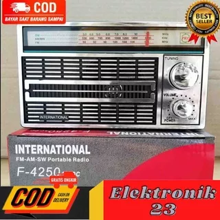 RADIO JADUL INTERNATIONAL PORTABLE 4250 F4250 3 BAND FM AM SW AC DC ANTIK MODEL BATERAI PANASONIC MINI MITSUYAMA ROLLINSON SINSEKI KLASIK INTERNASIONAL MURAH GROSIR