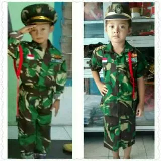 Baju Karnaval Anak - Baju Loreng Anak - Kowad - Seragam Profesi Anak - Army - Baju Anak