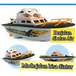 mainan kapal jalan di air kapal pesiar mainan speed boat police boat baterai jalan di air