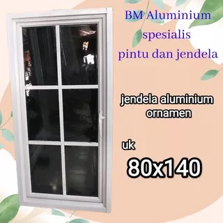 jendela aluminium 80x140 ornamen casement
