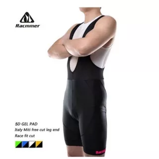 Celana Bib Pendek RACMMER Hitam Strip Magenta - Cycling Pants Bib Shorts - Bib Pants Shorts - Celana Ketat