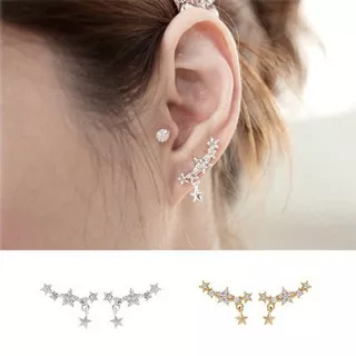 Anting Penuh Berlian Little Star Stud Earrings Fashion Jewelry
