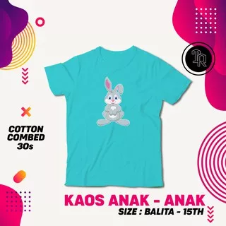 Kaos Anak Motif Cute Rabbit FREE SABLON NAMA ANAK / Kaos Desain Unik