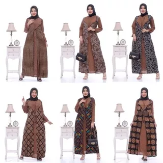 Batik wanita pakaian cewek lengan panjang Gamis bolero