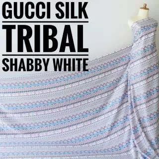 Kain Meteran Gucci Silk Tribal Shabby White (0.5M)