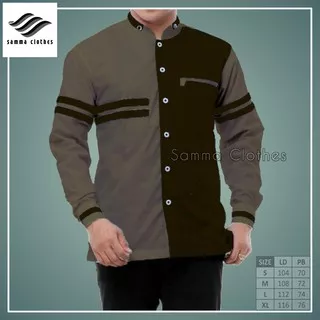 Baju koko warna coklat belah sparo koko dewasa azmi baju taqwa baju koko dewasa koko lengan panjang