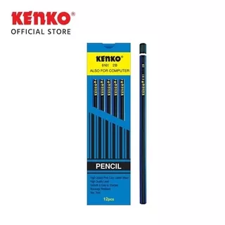 Pensil Kenko 2B - 6161 Biru Strip Hitam