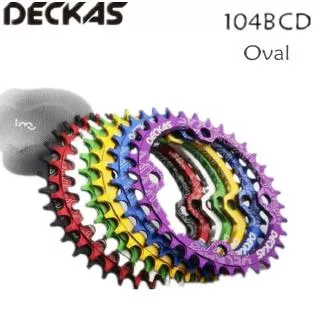 Deckas 104BCD Oval Chainring Lebar Sempit MTB sepeda Gunung sepeda 32T 34T 36T 38T Plat Gigi Crank