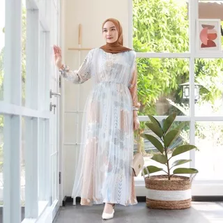 ATHA MAXI - Trend pakaian terbaru long dress A LINE klok muslim pesta baju gamis cantik ootd hijab fashion kondangan wanita hijabers kekinian batik elegan etnik tribal bunga maxmara gaun syari hitam pastel Tile premium mutiara mewah outfit busui LD 106 XL