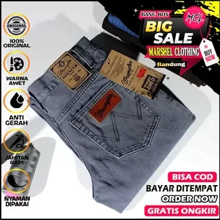 BSF - CELANA JEANS ABU WRANGL3R PRIA STANDART - CELANA JEANS WRANGLER STRAIGHT CUT - CELANA WRANGLER JEANS HITAM BIOBLITS BIOWASH GARMEN ABU COKLAT NAVY BIG SIZE 28 s/d 38