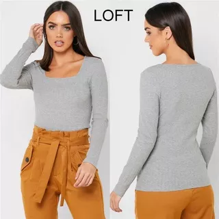 2 Warna Atasan Blouse Baju Kaos Lengan Panjang Wanita Branded L0FT Original murah sisa export