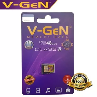 MEMORY MICRO SD VGEN ORIGINAL 16GB | MEMORI CARD MICROSD V GEN 16 GB CLASS 6 LIFETIME WARRANTY