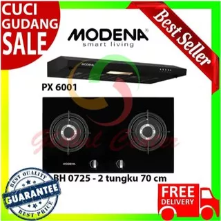 Paket Kompor Tanam Modena BH 0725 dan Slim Cooker Hood PX 6001