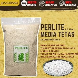 Media tetas Telur reptile Gecko Kura Kura Ular Iguana Braded Dragon Media Perlite Kemasan 1.3 Liter