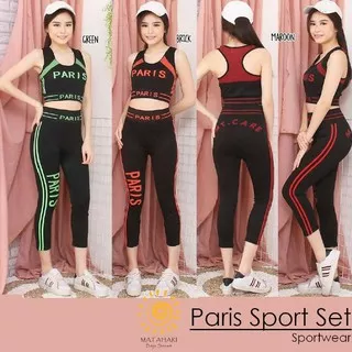 fo!! PARIS SPORT SET setelan baju senam wanita legging senam zumba aerobic yoga ?