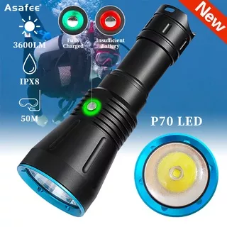 NEW 3600lm DA16S Diving Flashlight XHP70 LED High Power Led Flashlights Underwater Torch Rechargeable Dive Light Outdoor Lighting Lanterns