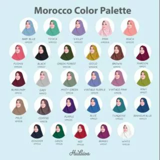 HUDAIVA Morocco Size M Bergo Jilbab Hijab Instan Wanita Muslimah Dewasa Anak Murah Diskon Grosir