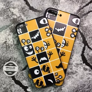 Ready Stock! Iphone 6 6s 7 7plus 7+ Black and Yellow Alien Puzzle Hybrid Case 3D Embossed