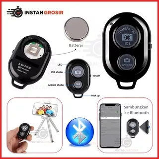 Tomsis Remote selfie Bluetooth Wireless kamera Hp cocok untuk IOS dan Android remot selfi shutter camera handphone blutut