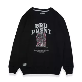 SWEATER CREWNECK COTTON PRIA SWEATSHIRT KATUN ORIGINAL DISTRO BRD CRISS JAMI WARNA HITAM BLACK