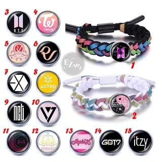 Gelang Tali Sepatu Kepang K-pop Group Logo: BTS, Blackpink, Twice, RV, EXO, GOT7, NCT