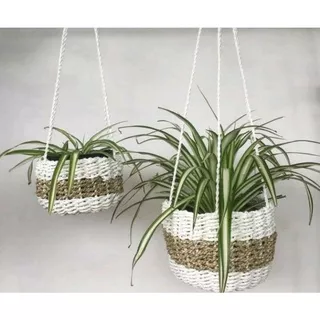 pot gantung anyaman/ pot seagrass/pot gantung/pot gantung shabby/ pot gantung seagrass