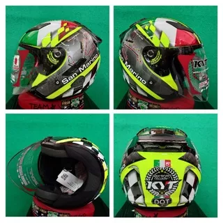 KYT HELM GALAXY FLAT R SAN MARINO GREEN FLUO HARGA TERMURAH