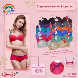 Bh Bra Sorex 11101 (CUP A) Rainbow 1/2 Cup | Bra Busa Kawat Half Cup | Basic |.