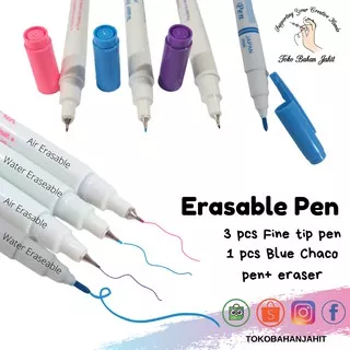 Erasable Pen Set ( 3 Fine Tip+ 1 Chaco Eraser )