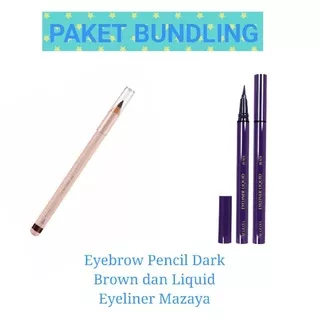 Bundling Eyebrow Pencil dan Liquid Eyeliner Mazaya Termurah