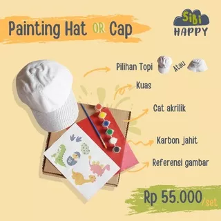 (happy.sibi) Painting Hat or Cap Kit / Melukis Topi Anak Mewarnai media mewarnai media lukis anak