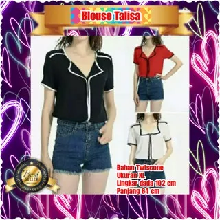 BLOUSE TALISA / BLACK / WHITE / RED / TERBARU TERPOPULER ATASAN WANITA/TERMURAH