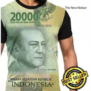 Kaos keren new noban motif uang dua puluh ribu baru full print