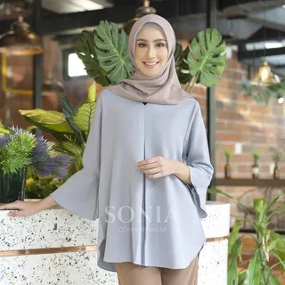 Sonia - Bella Blouse / Blus Bell Sleeve Wanita / Casual Top / Atasan kerja by SONIA / B1909