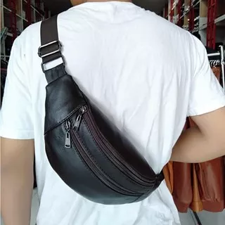 Tas Pinggang Kulit Pria Wanita Asli Kulit Domba TAs Waistbag Kulit Domba Asli Pria Termurah Anti air NEW ARRIVAL..!!! Tas Selempang Waistbag