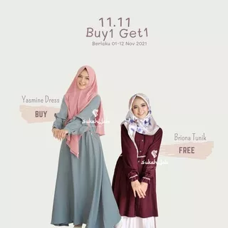 Yasmine Dress ORI Sukahijab (Free Tunik Briona Pilih warna Chat)